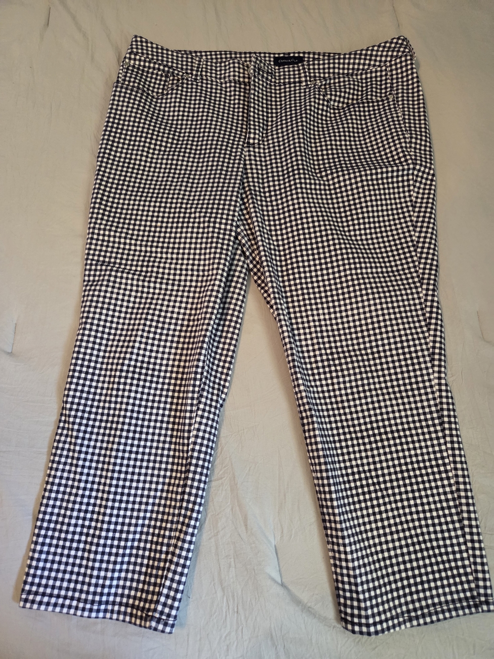 Black & White Gingham Cropped Pants. Charter Club.